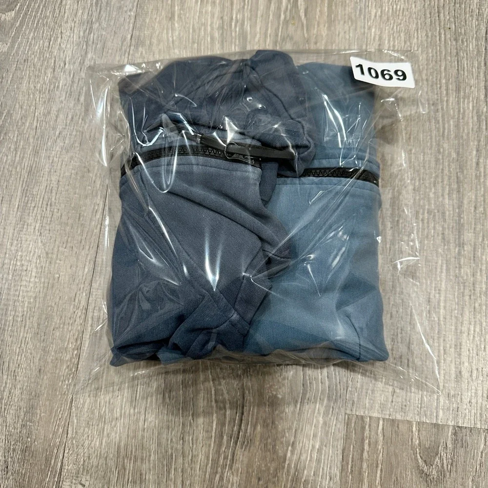 Nike Tech Fleece Full Zip Hoodie Mens M Dark Gray Blue Color Block AR1548 Hoodie